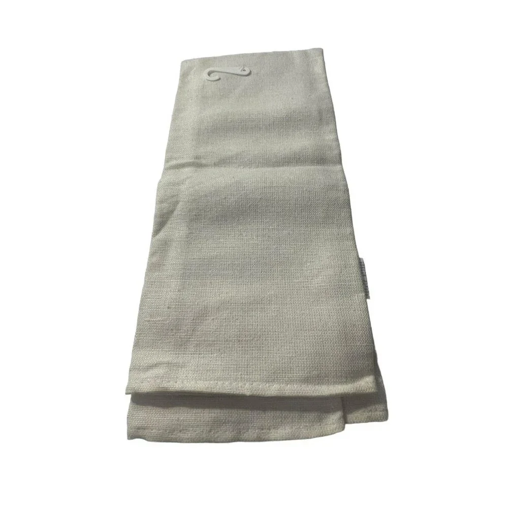 NOS Vintage Lint Free‎ Hand Tea Towel Embroidered Floral Sunflower Tan Beige